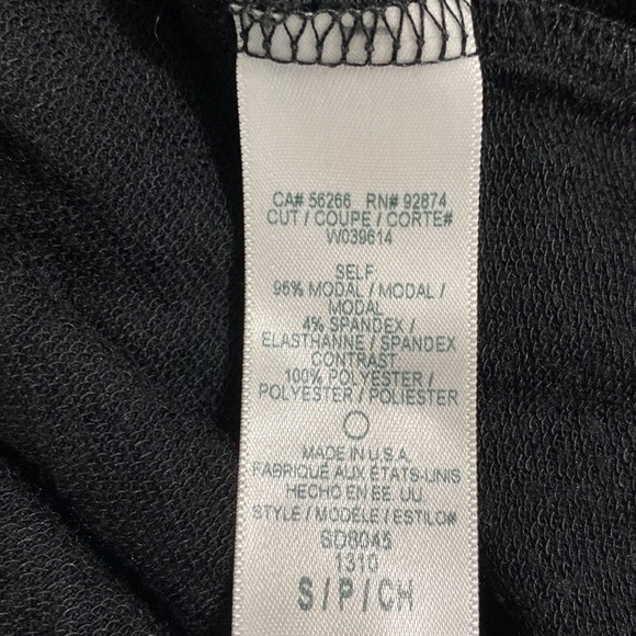 Splendid Womens Black Mesh Knit Shift Dress Modal 7/8 Sleeve Sheer Panel Size SP - Picture 9 of 9